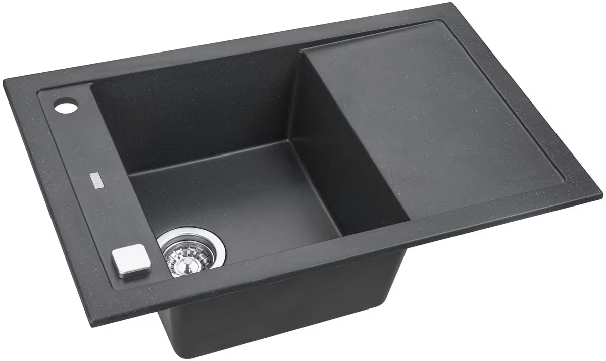 Crni granitni pomivalno korito Alveus Formic 30 s ocjeđivačem i reverzibilnom izvedbom