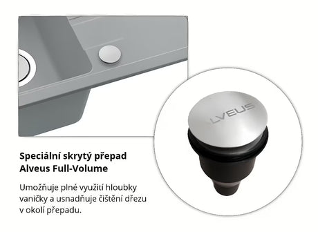 Crni granitni pomivalno korito Alveus Intermezzo 130 s ocjeđivačem za delovni pult