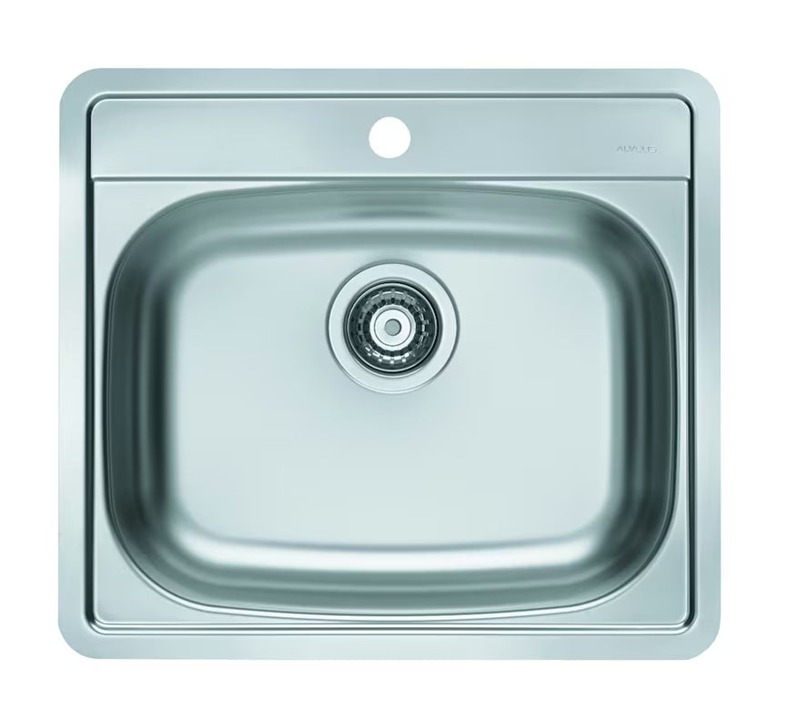 Inox vgradni pomivalno korito Alveus More 10 bez ocjeđivača, s preljevom i otvorom pro slavinu