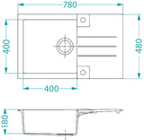 Bež granitni pomivalno korito Alveus Rock 130 z odcejalnikom, montaža za delovni pult