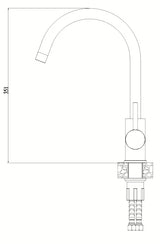 Crna enoročna armatura za pomivalno korito Alveus Roxa z vrtljivim izlivom s mat površinom