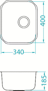 Nehrđajući kuhinjski enojno korito Alveus Variant 40 bez ocjeđivača pro za ugradnju u radnu ploču