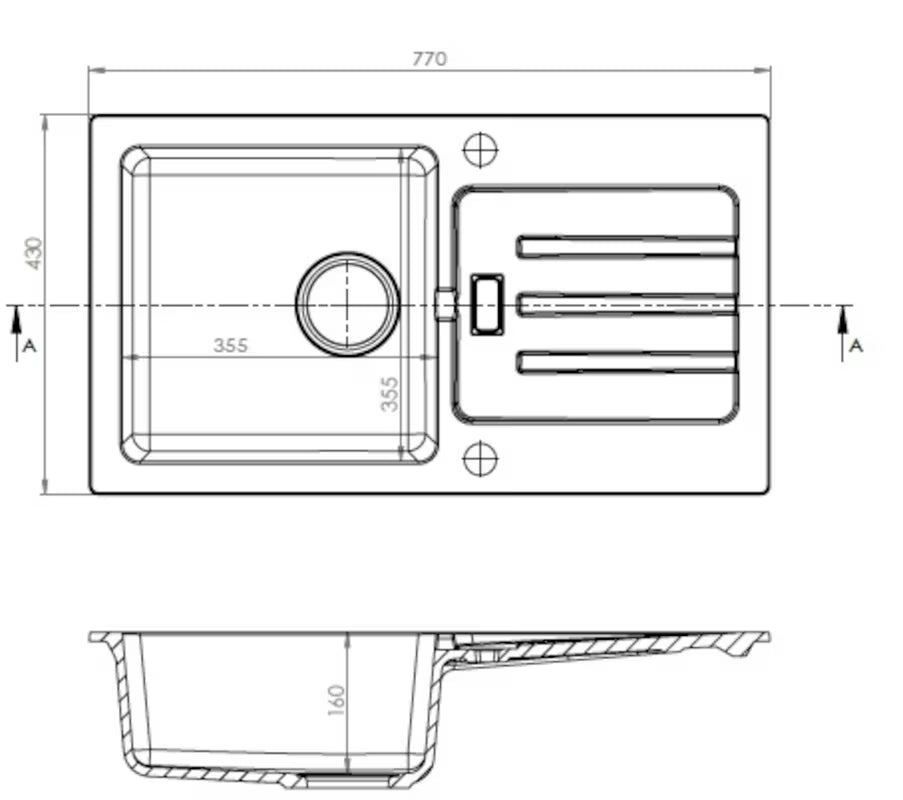 Alveus Victoria 30 granitni pomivalno korito z odcejalnikom u antracit boji