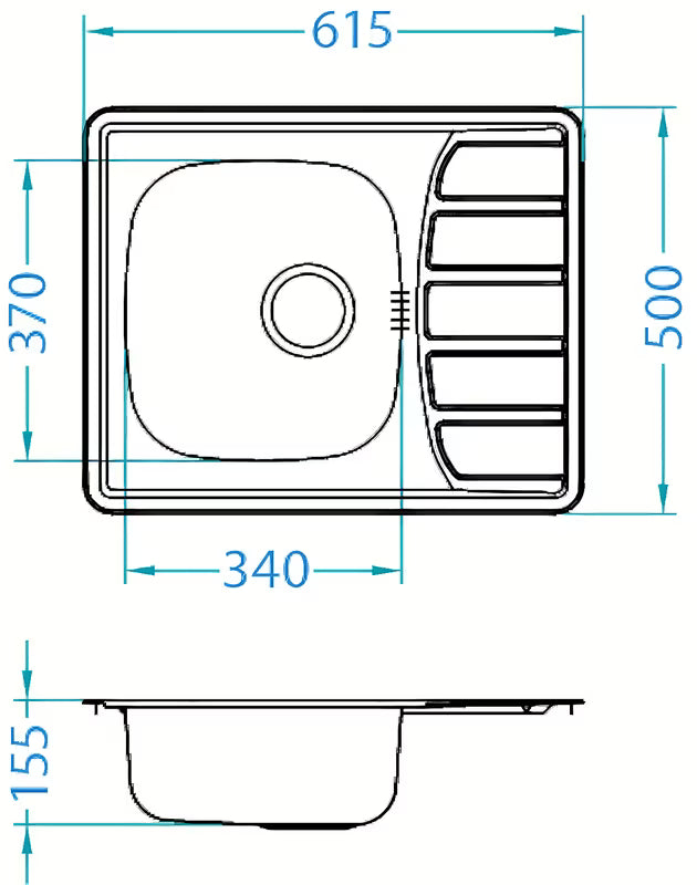 Nehrđajući vgradni pomivalno korito Alveus Zoom 10 z odcejalnikom i sitastim odvodom s preljevom.