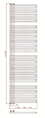 Bijeli kombiniran kupaonski radiator Anima Henrik 60x178 cm pro grijanje i sušenje ručnika.