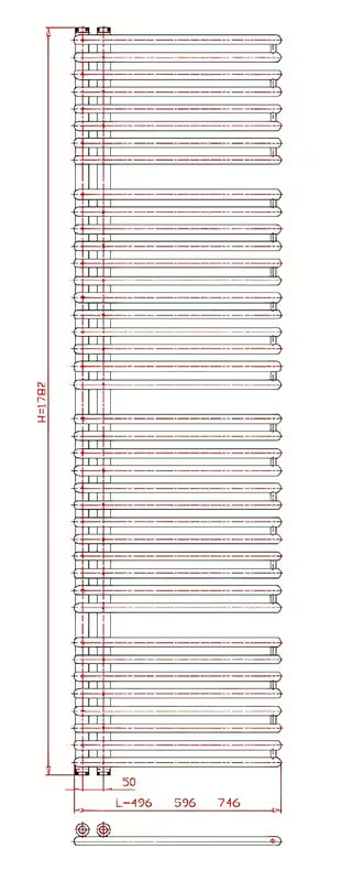 Bijeli kombiniran kupaonski radiator Anima Henrik 60x178 cm pro grijanje i sušenje ručnika.