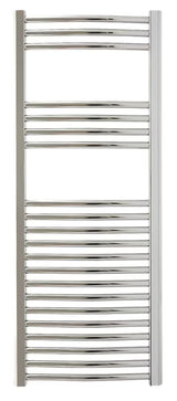 Kombiniran kopalniški radiator Anima Marcus 450x1118 mm v krom izvedbi z ukrivljenim profilom.