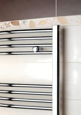 Kombiniran kopalniški radiator Anima Marcus 450x1760 mm v krom izvedbi z ukrivljenim profilom.