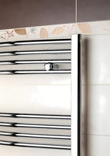 Električni radiator Anima Marcus v krom izvedbi, 45x111,8 cm, z grelno palico in termostatom.