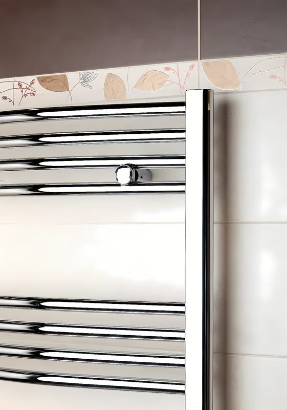 Električni radiator Anima Marcus v krom izvedbi, 45x111,8 cm, z grelno palico in termostatom.