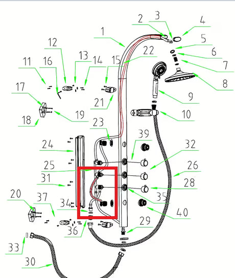 Povezovalna cevka Anima Easyshower 4 kot rezervni del pro tuš panel