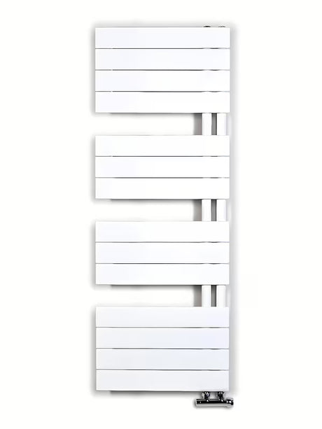 Bel kombiniran kopalniški radiator Anima Oliver 45x122 cm, primeren pro za ogrevanje in sušenje brisač.