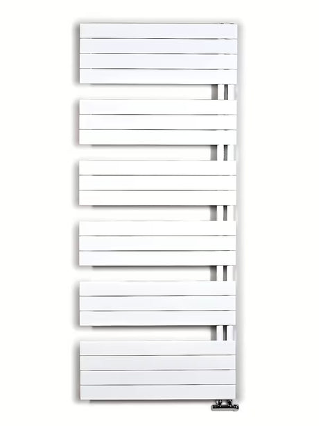 Bel kombiniran kopalniški radiator Anima Oliver 75x179 cm, primeren pro za ogrevanje in sušenje brisač.