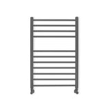Anima Paul kombiniran kopalniški radiator 60x120 cm v barvi PVD gun metal s tankimi vodoravnimi cevmi.