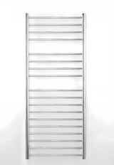 Kombiniran kopalniški radiator Anima Paul 150x60 cm v izvedbi chrome iz poliranega nerjavečega jekla.