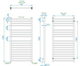 Kombiniran kupaonski radiator Anima Paul 60x120 cm u izvedbi od poliranog nehrđajućeg čelika chrome.