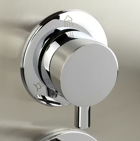 Tuš panel Anima Primeshower z enoročnim mešalnikom, zgornjo deževno prho, ročno prho in masažnimi šobami.