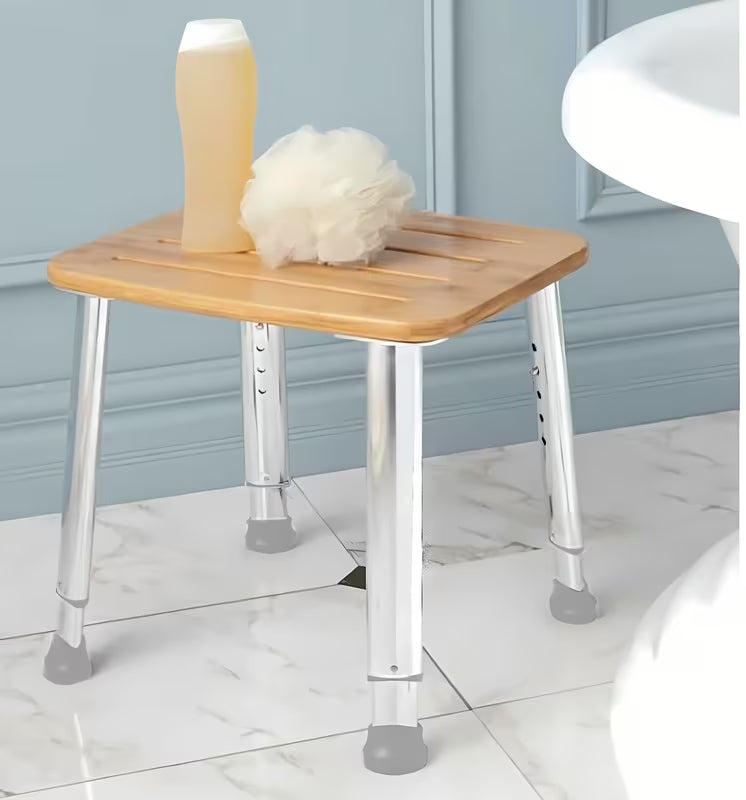 Tuš stolček Anima sa sjedalom od bambusa i protukliznim nožicama