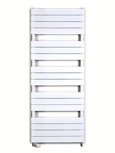 Bijeli kombiniran radiator Anima Viktor 60x151 cm prikladan pro grijanje i sušenje ručnika.
