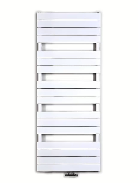 Bijeli kombiniran radiator Anima Viktor 60x151 cm prikladan pro grijanje i sušenje ručnika.