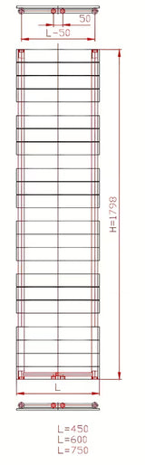 Anima Viktor kombiniran radiator 179x45 cm v antracitni barvi, pro za ogrevanje in sušenje brisač.