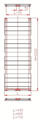 Bel kombiniran radiator Anima Viktor 60x122 cm primeren pro za kopalnico in sušenje brisač.