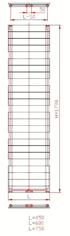 Bel kombiniran radiator Anima Viktor 60x179 cm primeren pro za ogrevanje in sušenje brisač.