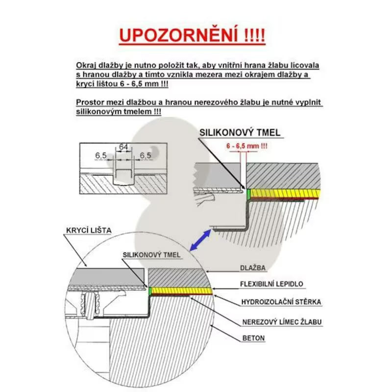 Nerjavno jeklen kanaleta za tuš Anima 80 cm v sijajni krom izvedbi pro za sodoben tuš kabina.