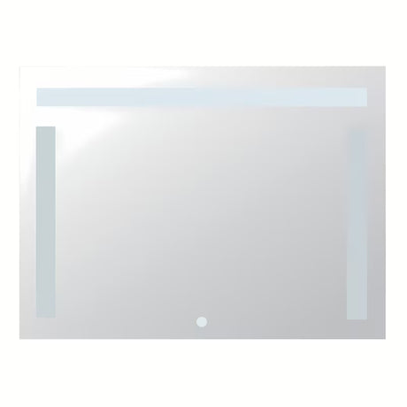 LED ogledalo Bemeta 80x60 cm v izvedbi aluminij in steklo, namenjeno montaži z vrtanjem.