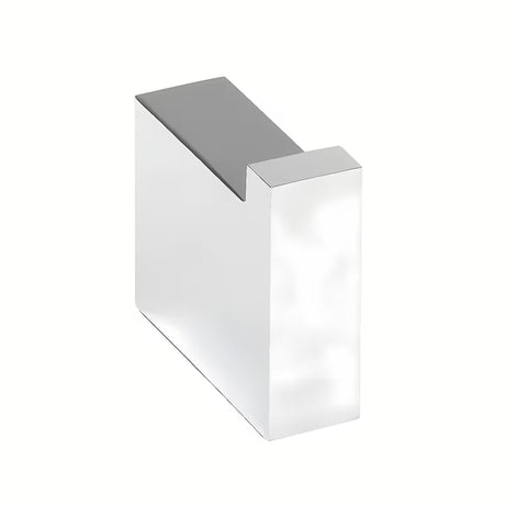 Kromiran nerjavni stenski kavelj Bemeta Gamma z oglatim minimalističnim dizajnom