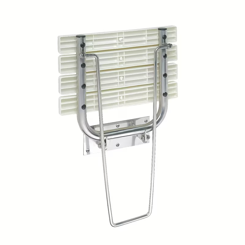 Stenski zložljivo sedež za tuš Bemeta Help program iz nerjavečega jekla z oporno nogo in sijajno površino.