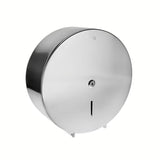 Stenski zaklenljiv podajalnik toaletnega papirja Bemeta v brušeni nerjavni izvedbi.