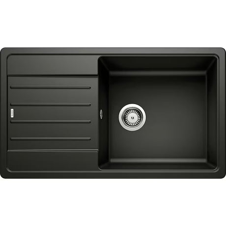 Črn pomivalno korito Blanco Legra XL 6 S z odcejalno površino pro, zgornja montaža