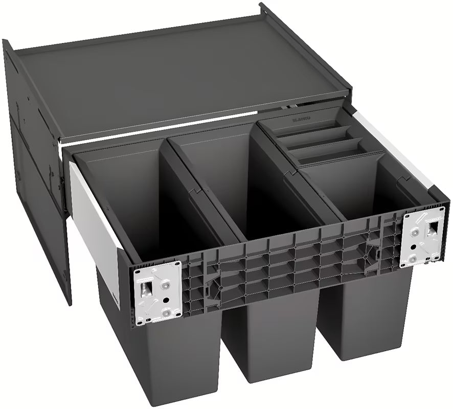 Sistem košev Blanco Select II s sprednjim izvlekom pro za omarico 60 cm in posodami 2×15 l + 2×6 l.