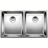 Inox kuhinjski dvojno korito Blanco Andano u svilenkastom sjaju pro montaža pod delovni pult.