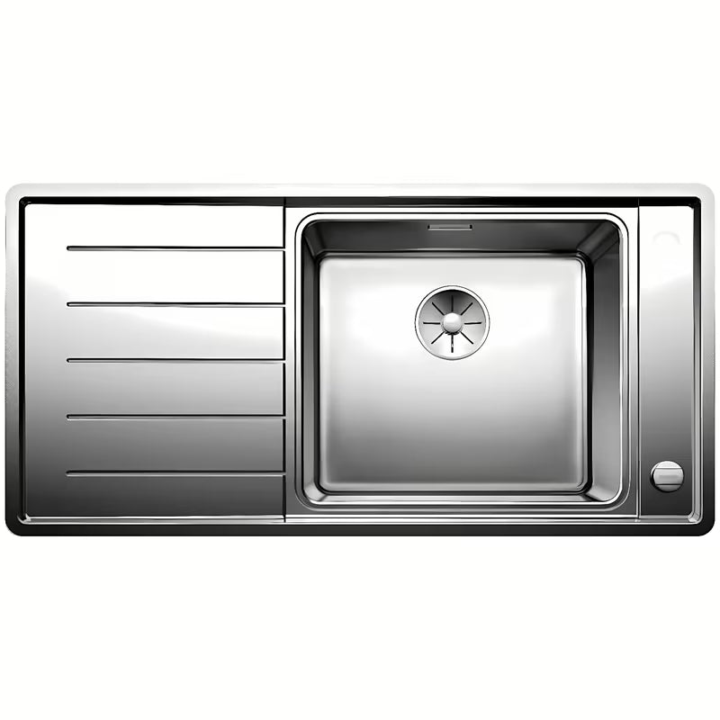 Blanco Andano inox pomivalno korito s ocjednom plohom u svilenkastom sjaju, orijentacija sudopera desno.