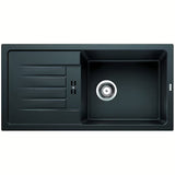 Črno granitno pomivalno korito Blanco Avum XL 6 S z odcejalno površino pro zgornja montaža