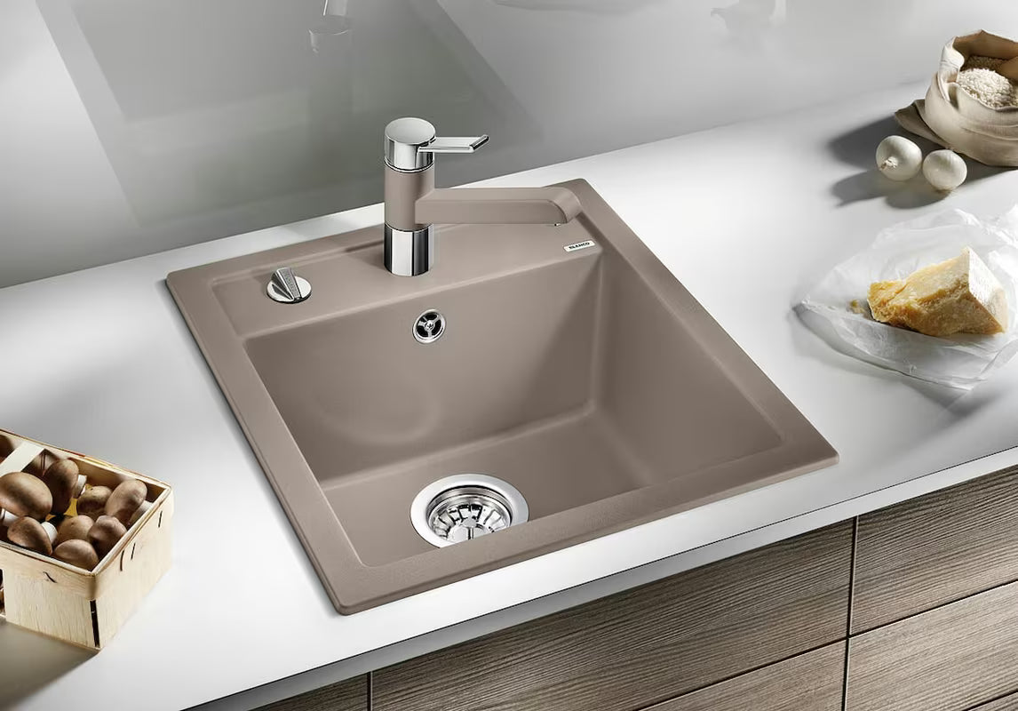 Granitni pomivalno korito Blanco Dalago 45 pro, ugradnja odozgo, u boji siva stijena