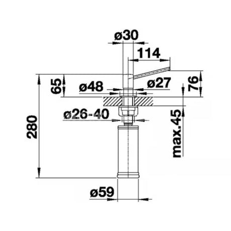 Kromirani dozator detergenta  Blanco Torre bezvremenskog dizajna