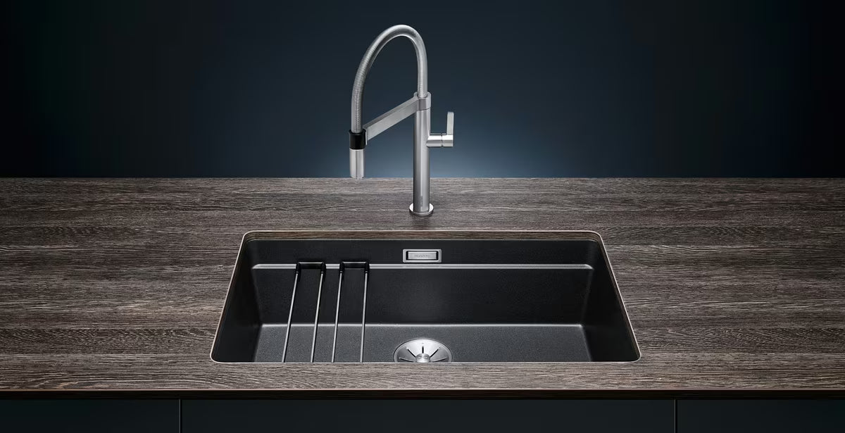 Granitno pomivalno korito Blanco Etagon 700 U pro spodnja montaža v beli barvi soft
