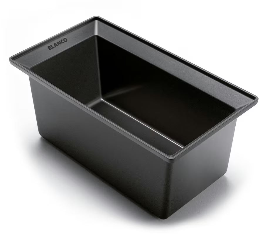 Crni granitni pomivalno korito Blanco 100 x 51 cm s ocjedom, koritom i desnom orijentacijom