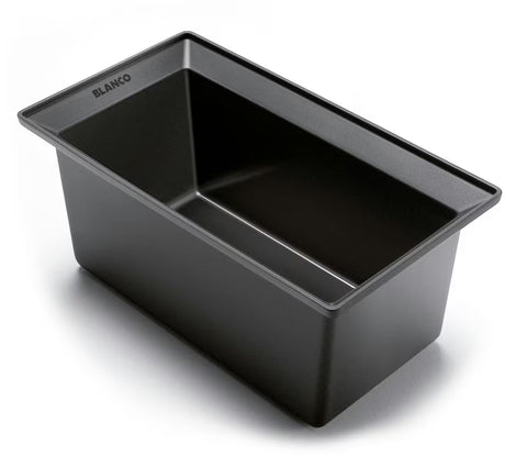 Crni granitni pomivalno korito Blanco 100 x 51 cm s ocjedom, koritom i desnom orijentacijom