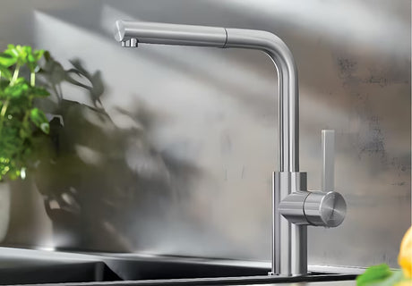 Blanco Lanora-S armatura za pomivalno korito Supersteel iz krtačenega nerjavečega jekla z izvlečno prho