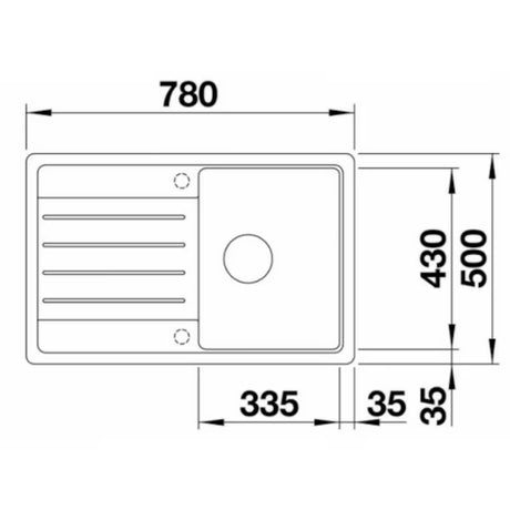 Kuhinjski granitni sudoper Blanco Legra 45 S ocjednom plohom, obostrani, boja kava.