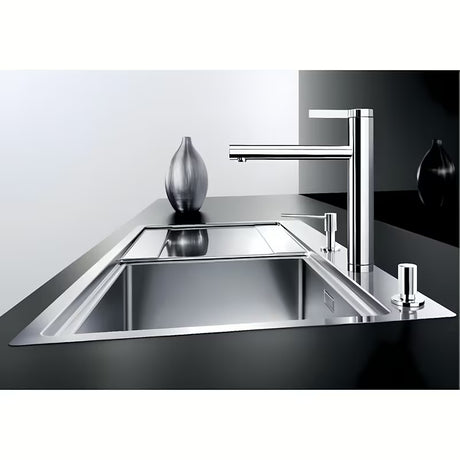 Kromirana enoročna stoječa armatura za pomivalno korito Blanco Linee s sa zakretnim izljevom