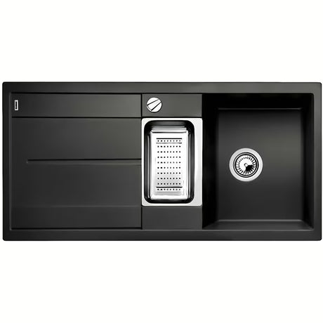 Granitni pomivalno korito Blanco Metra 6 S v antracitni barvi z odcejalnikom in posodo
