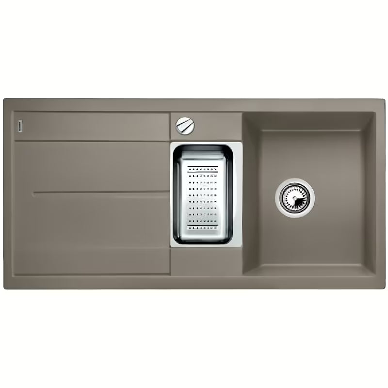 Granitni pomivalno korito Blanco Metra 6 S kadjo i ocjednom plohom u boji tartufo