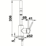 Armatura za Pomivalno Korito Blanco Mida-S u antracit boji s izvlačnom ručicom tuša i zakretnim izljevom