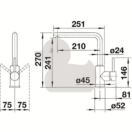 Kromirana armatura za pomivalno korito Blanco Mila s ručicom za upravljanje i zakretnim izljevom