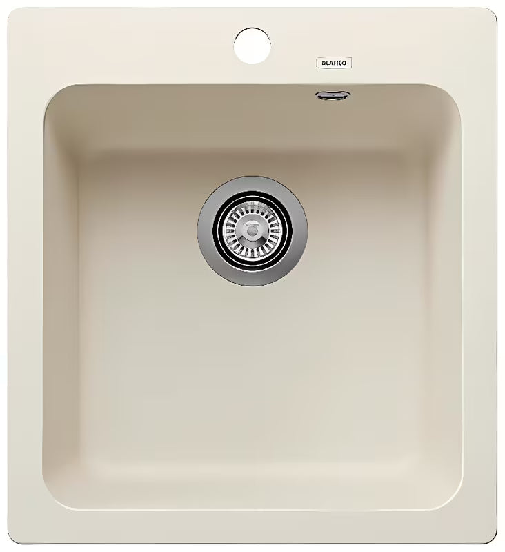 Granitno pomivalno korito Blanco Naya 45 iz materiala Silgranit v beli barvi soft pro montaža za delovni pult.
